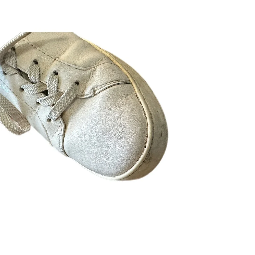 Coach C101 Low Top Sneakers Mens 10D‎ White Leather Navy Blue G4950